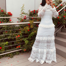 Load image into Gallery viewer, Goddess White Lace Maxi Dress
